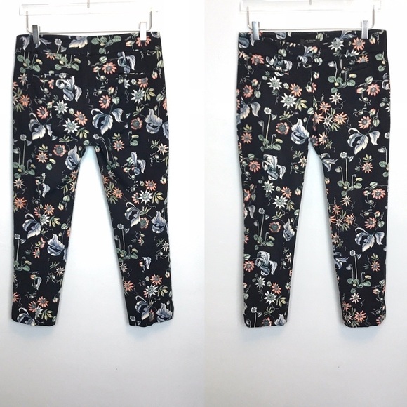 Ann Taylor Floral Print Devin Fit Crop Pants Sz 2 - Picture 2 of 8